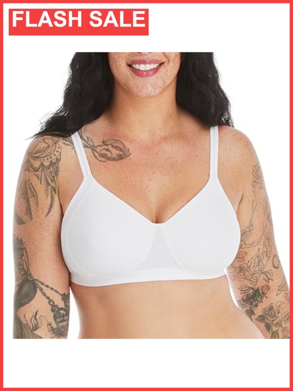 Wireless T-Shirt Bra Lightly Lined Convertible Straps Full Coverage Wirefree